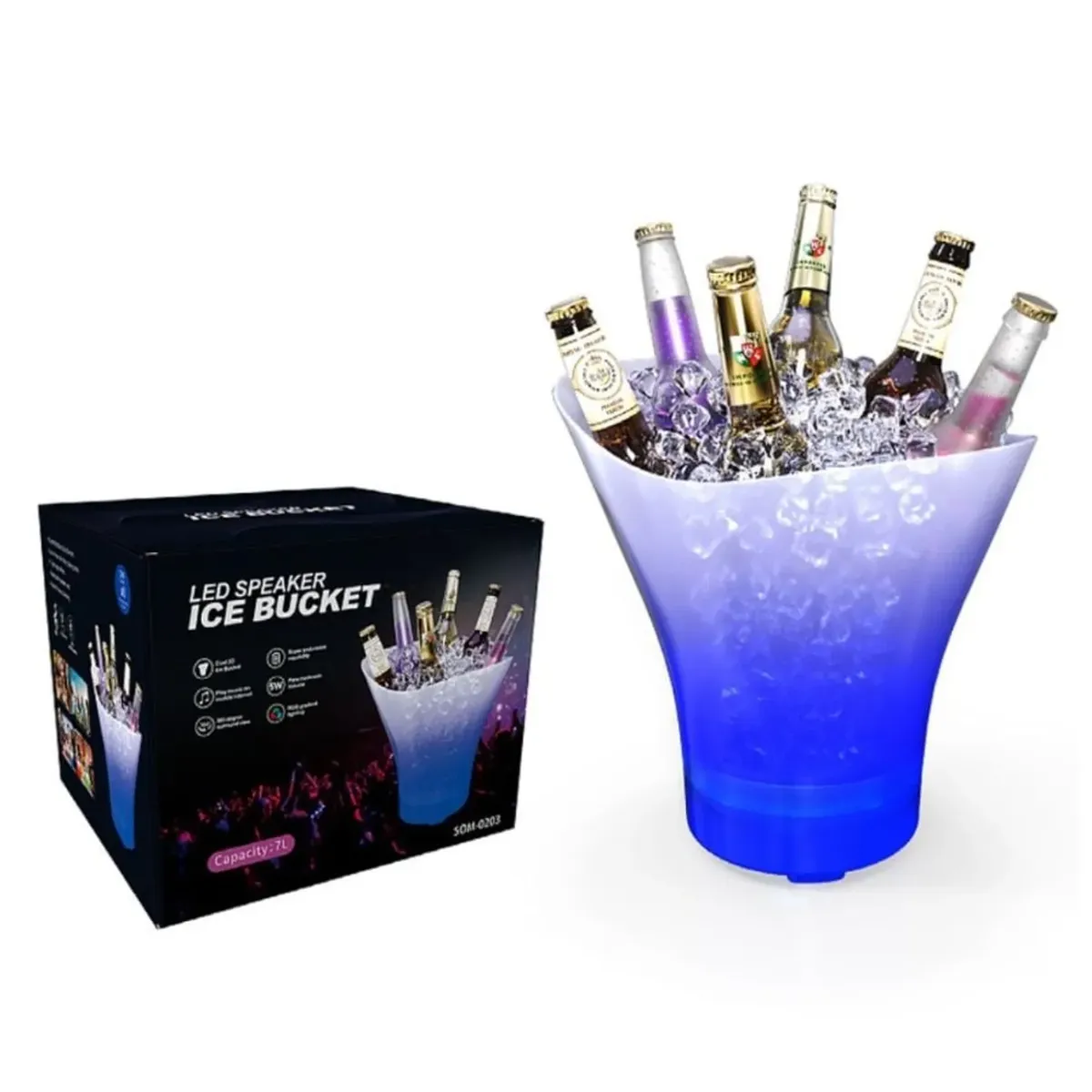 GENERICO - Hielera Parlante Cubetera Led Bluetooth Grande 7l Musical