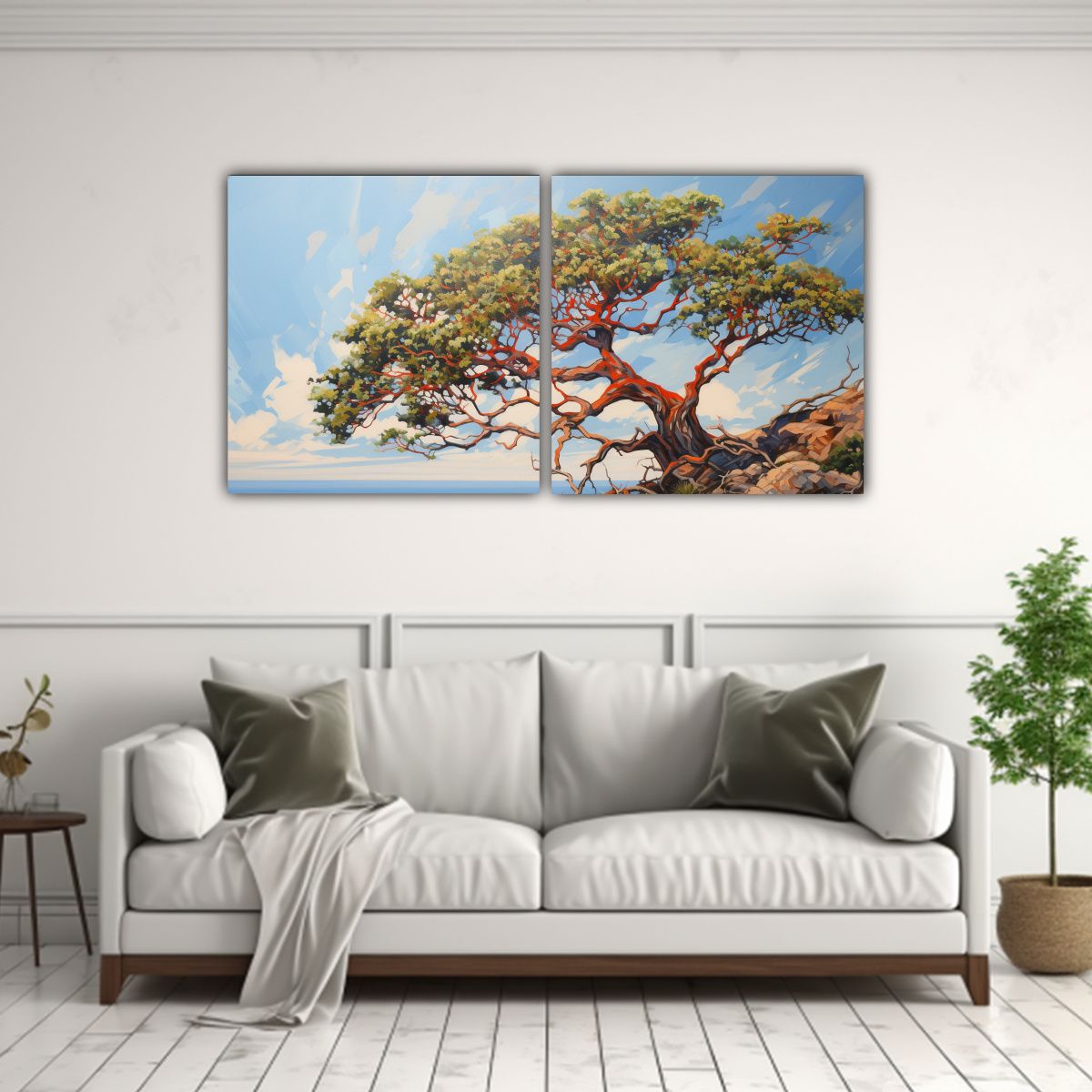 GENERICO - Cuadro Abstracto De Arbutus Detalle En Estilo 140x70 Cm