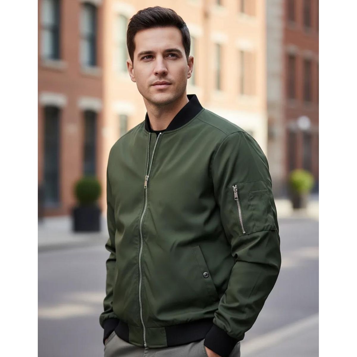 BLUE MOUNTAIN - Chaqueta Bomber Hombre Casual