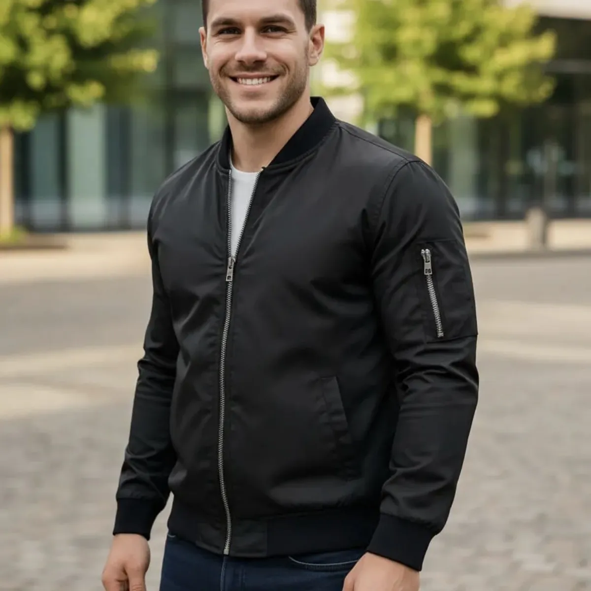 BLUE MOUNTAIN - Chaqueta Bomber Hombre Casual