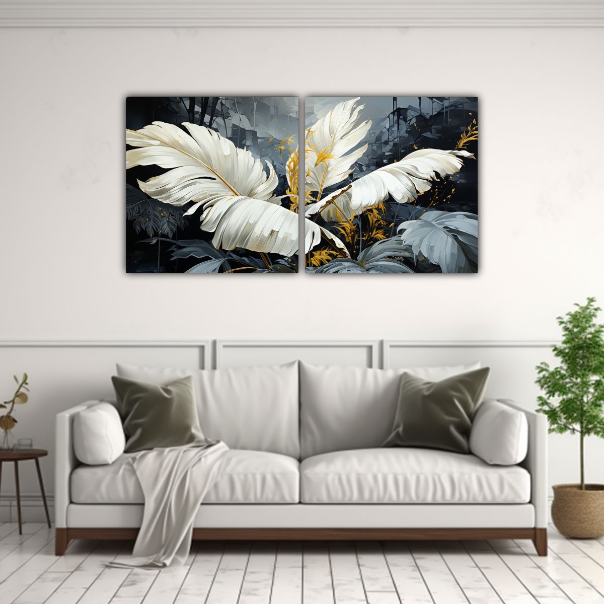 GENERICO - Lienzos Creativa Multicolor Hojas De Plátano En 120x60 Cm