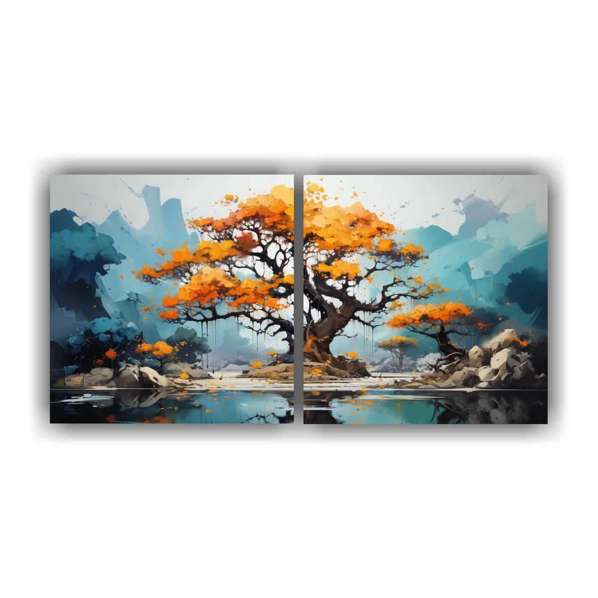 GENERICO - Cuadro Movimiento Simplicidad Bonsái Amarillo Y 120x60 Cm