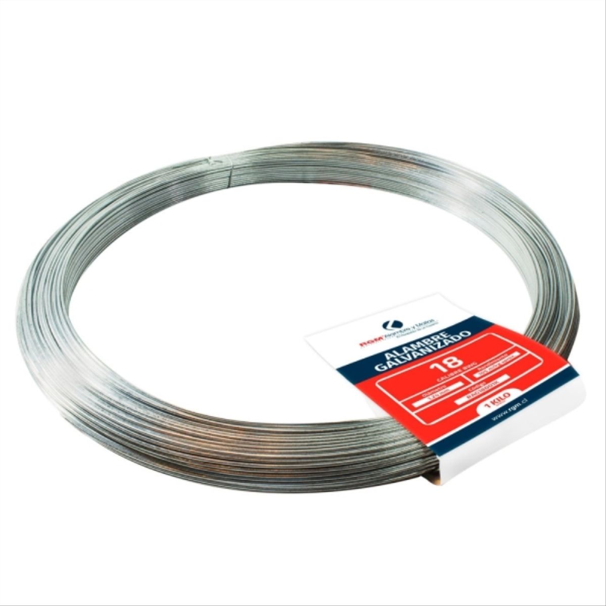 GENERICO - Alambre galvanizado n°18 rollo 1kg