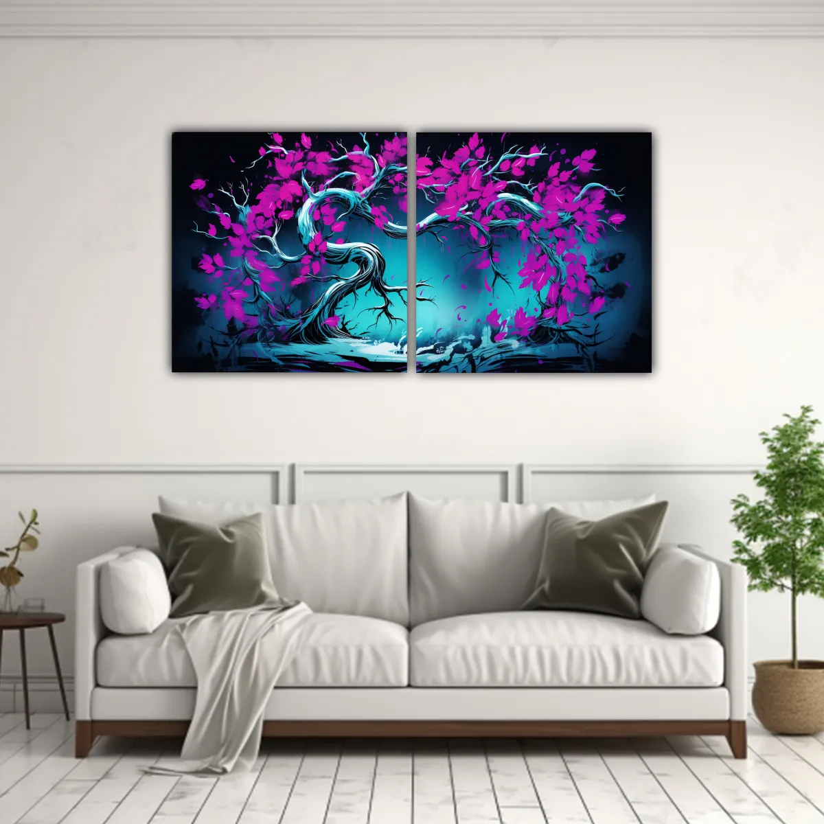 GENERICO - Pinturas Decorativas De Dos Lienzos En Bastidor 120x60 Cm