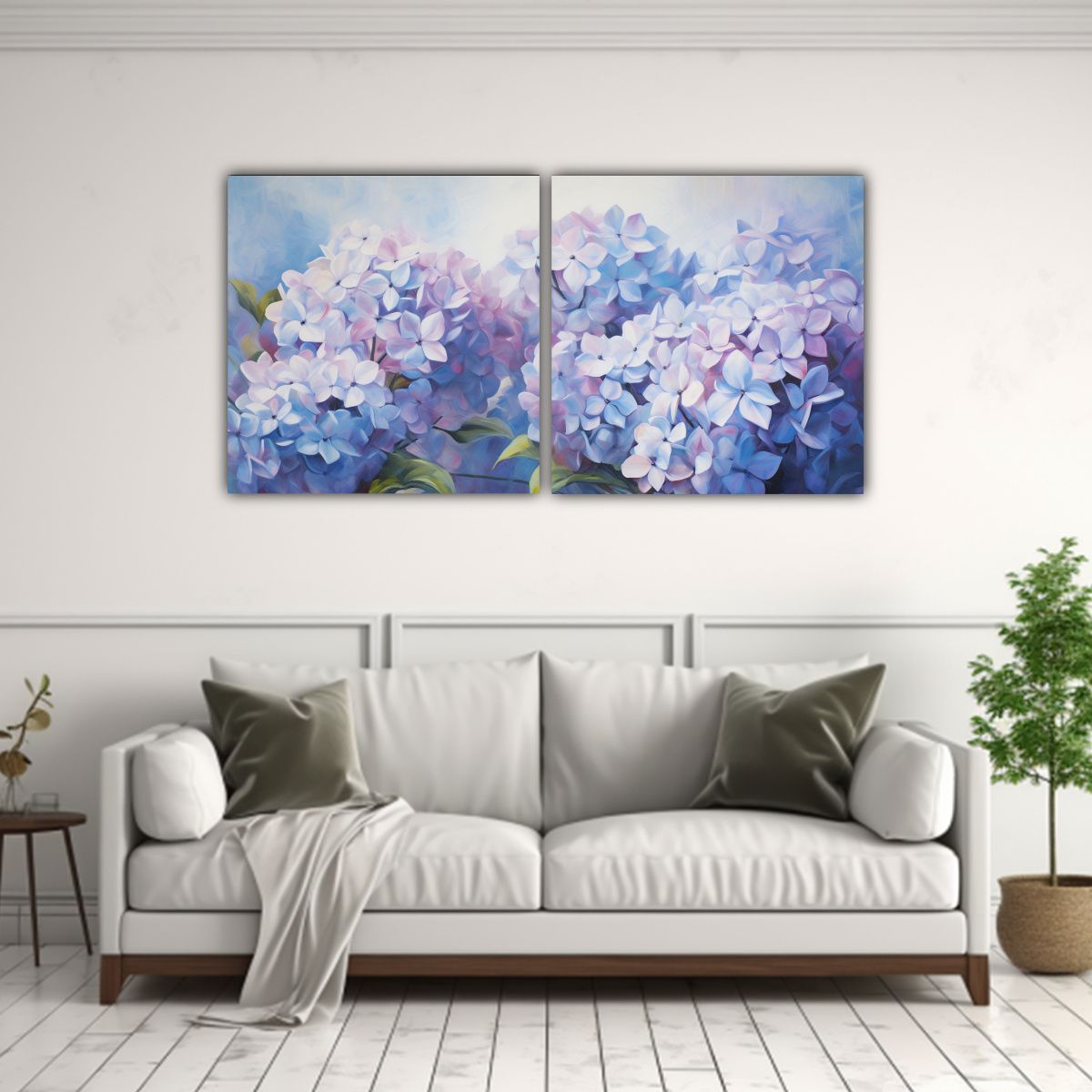 GENERICO - Pintura Abstracta Exclusiva De Hortensias Arte 120x60 Cm