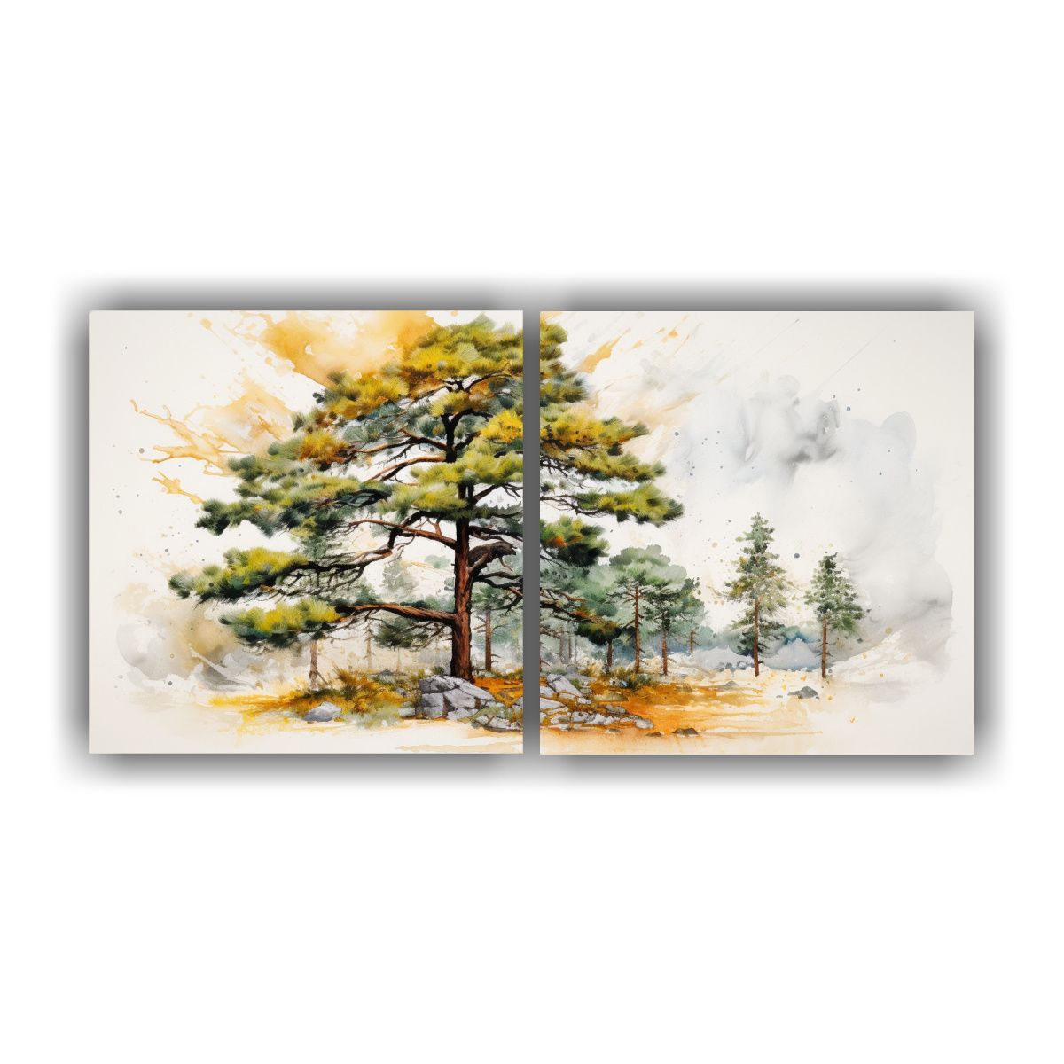 GENERICO - Pintura Abstracta De Un Pino Escocés Con Colores 140x70 Cm