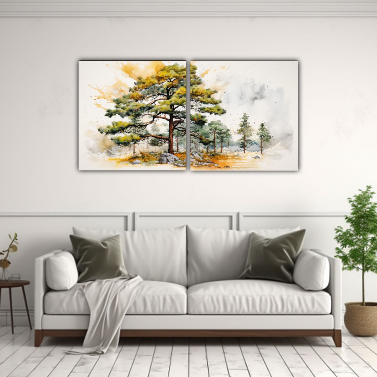 GENERICO - Pintura Abstracta De Un Pino Escocés Con Colores 140x70 Cm