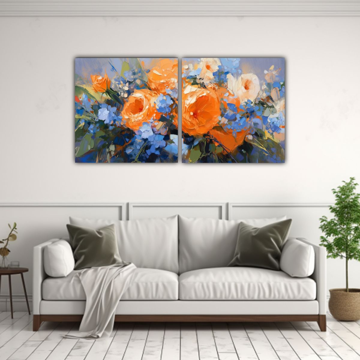 GENERICO - Set De 2 Pinturas Modernas De Arte Viviente En 120x60 Cm