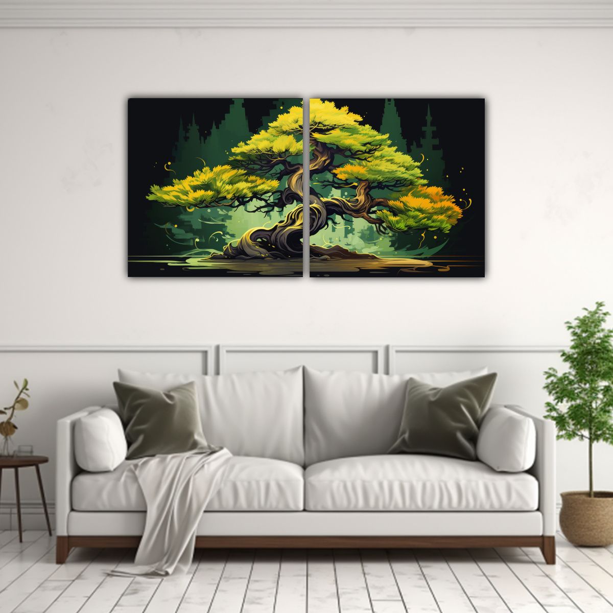 GENERICO - Pintura Decorativa De Relieve En Bastidor Árbol 120x60 Cm