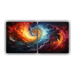 GENERICO - Cuadro Diseño Clásico Con Doble Vórtice De 120x60 Cm