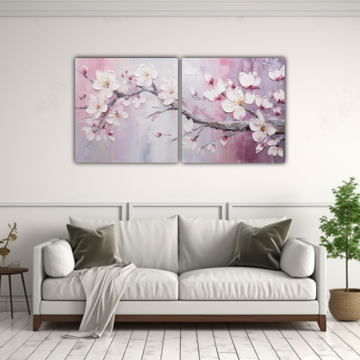 GENERICO - Cuadros Creativa Reflejo En Blanco Y Rosa Con 140x70 Cm