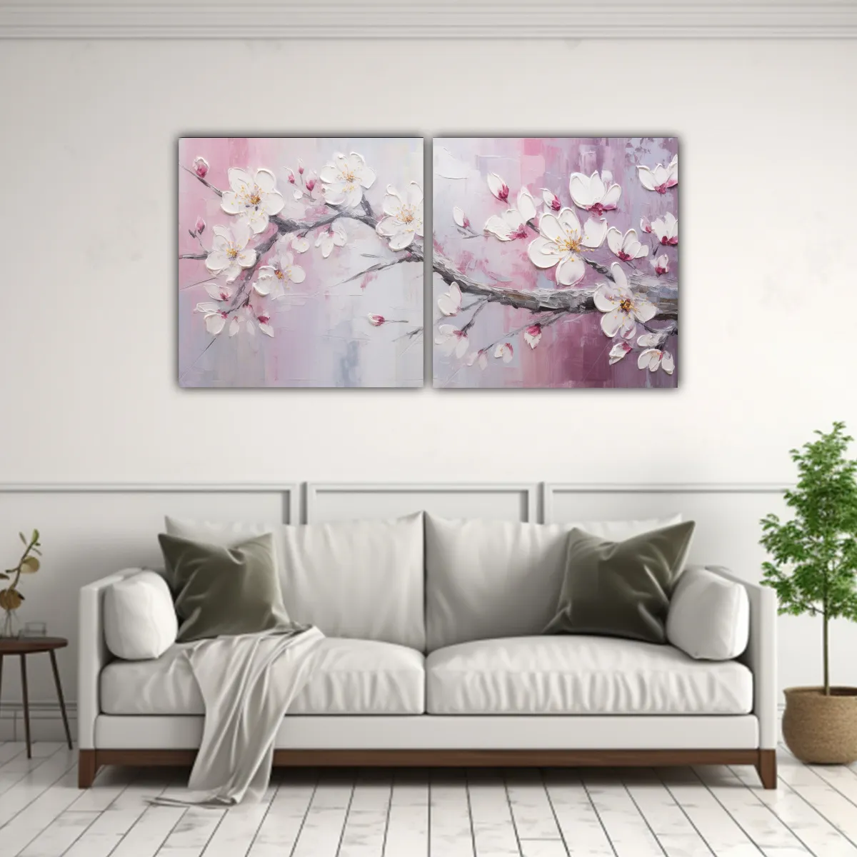 GENERICO - Cuadros Creativa Reflejo En Blanco Y Rosa Con 120x60 Cm