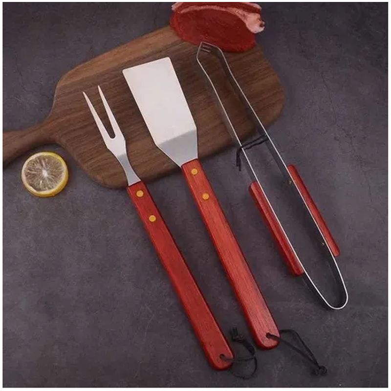 HOME ESSENTIALS - Set Parrillero Asado X3 Utensilio
