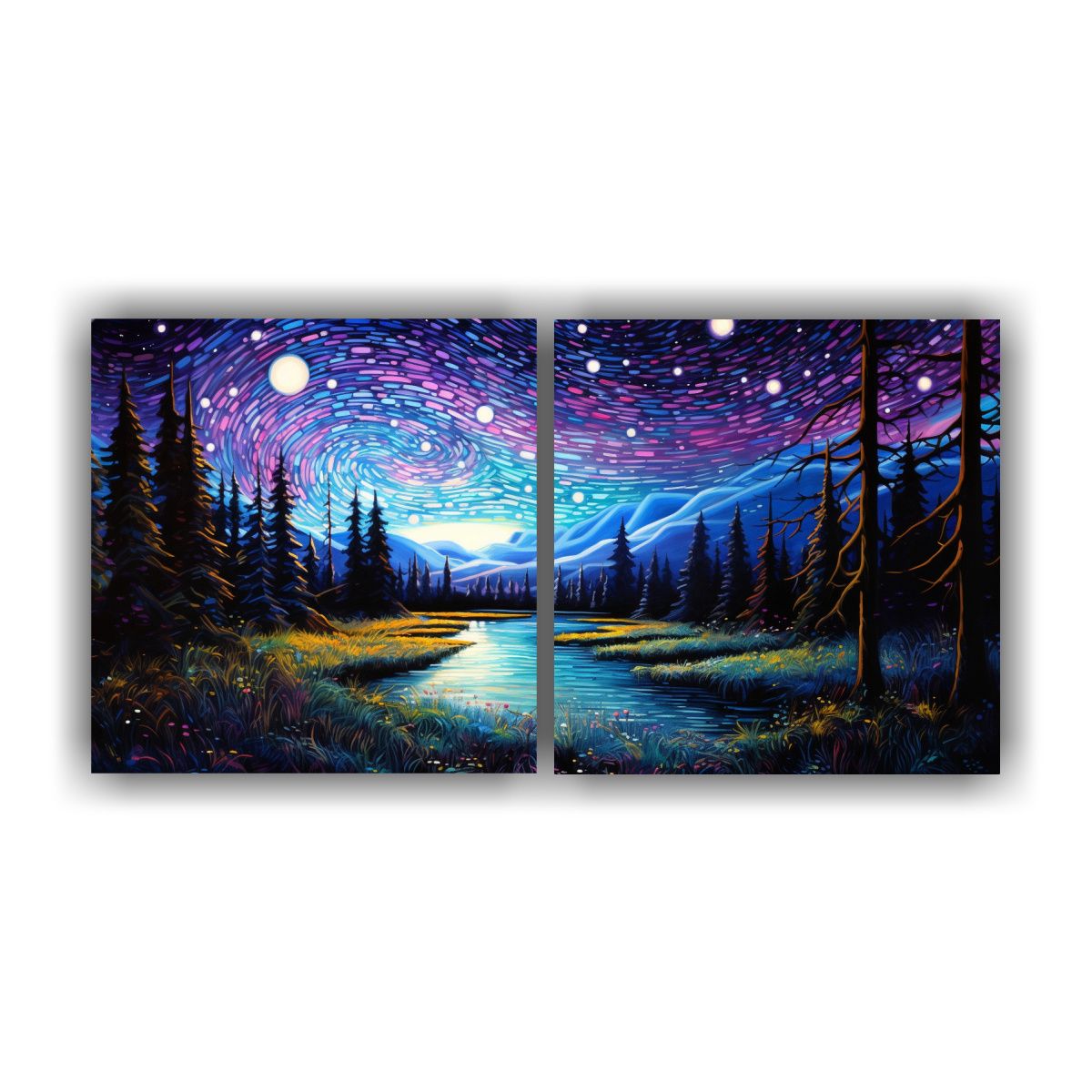 GENERICO - Decorativos Cuadros De Elegancia Nocturna En Los 120x60 Cm