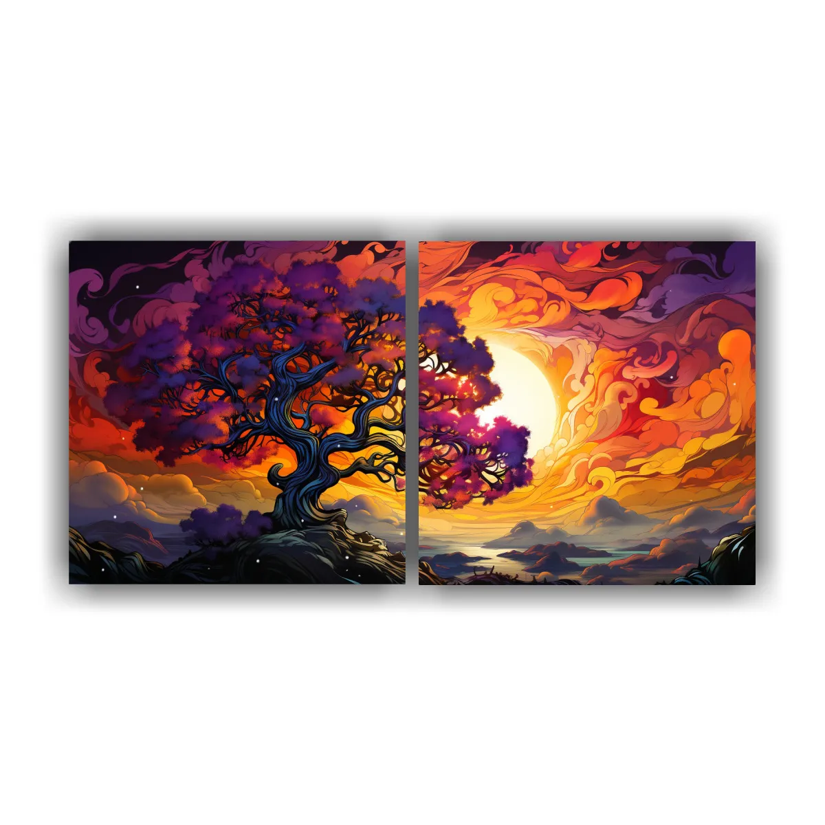 GENERICO - Pinturas Decorativas Set 2 Vanguardia Multicolor 120x60 Cm