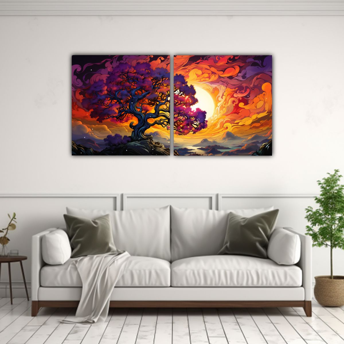GENERICO - Pinturas Decorativas Set 2 Vanguardia Multicolor 120x60 Cm