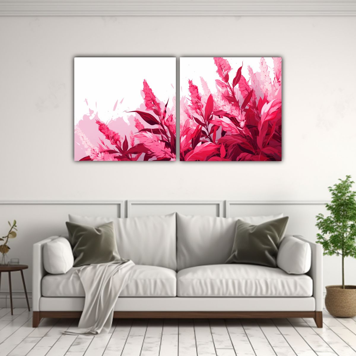 GENERICO - Pinturas De Decoración De Dos Telas En Bastidor 140x70 Cm
