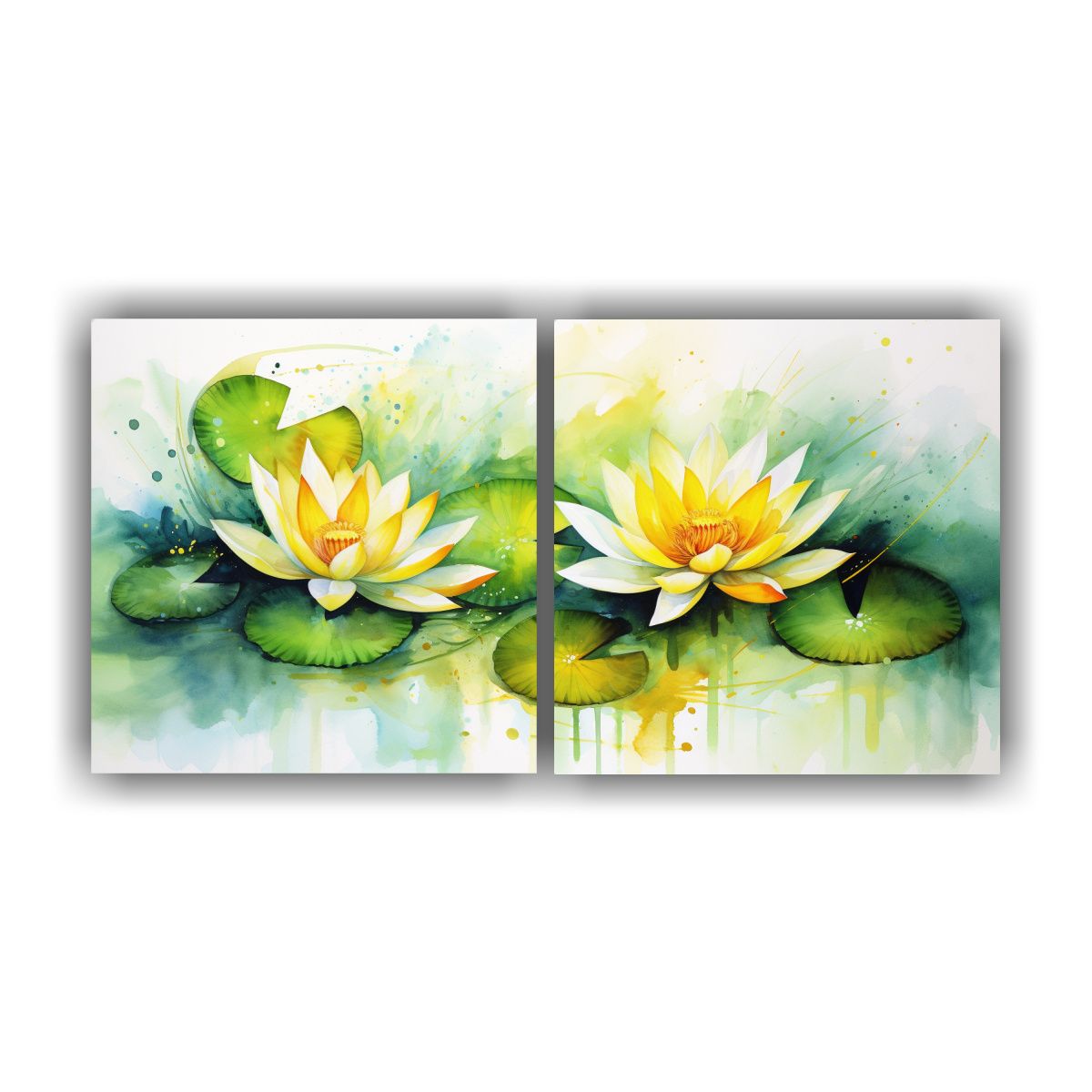 GENERICO - Cuadro Horizontal Época A Flores De Loto 140x70 Cm