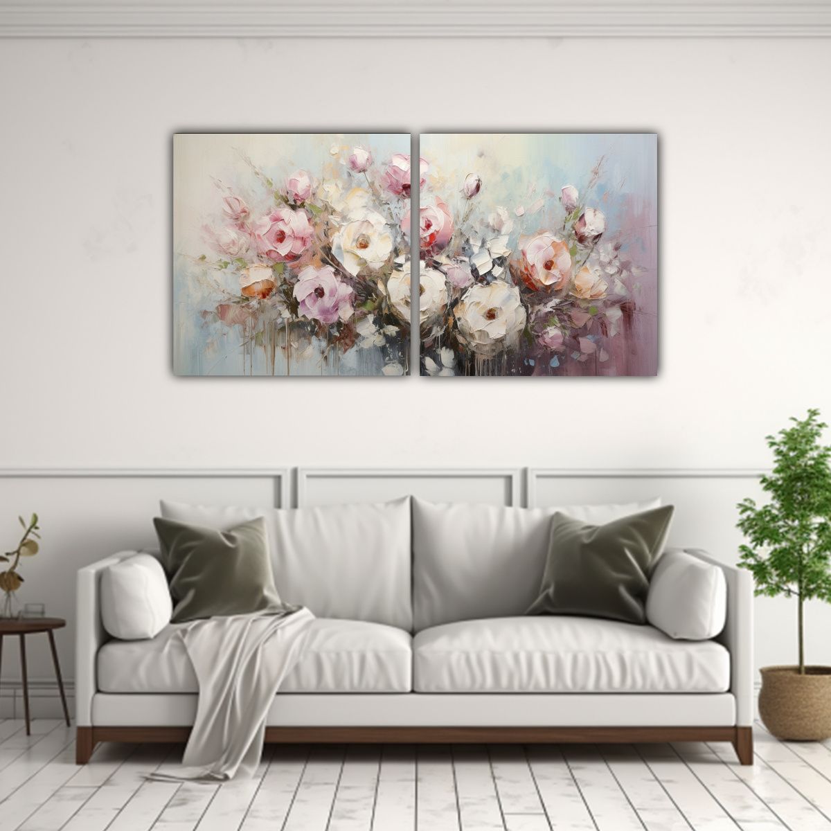 GENERICO - Pintura En Lienzo Estilo Dos Cuadros Tonos 140x70 Cm