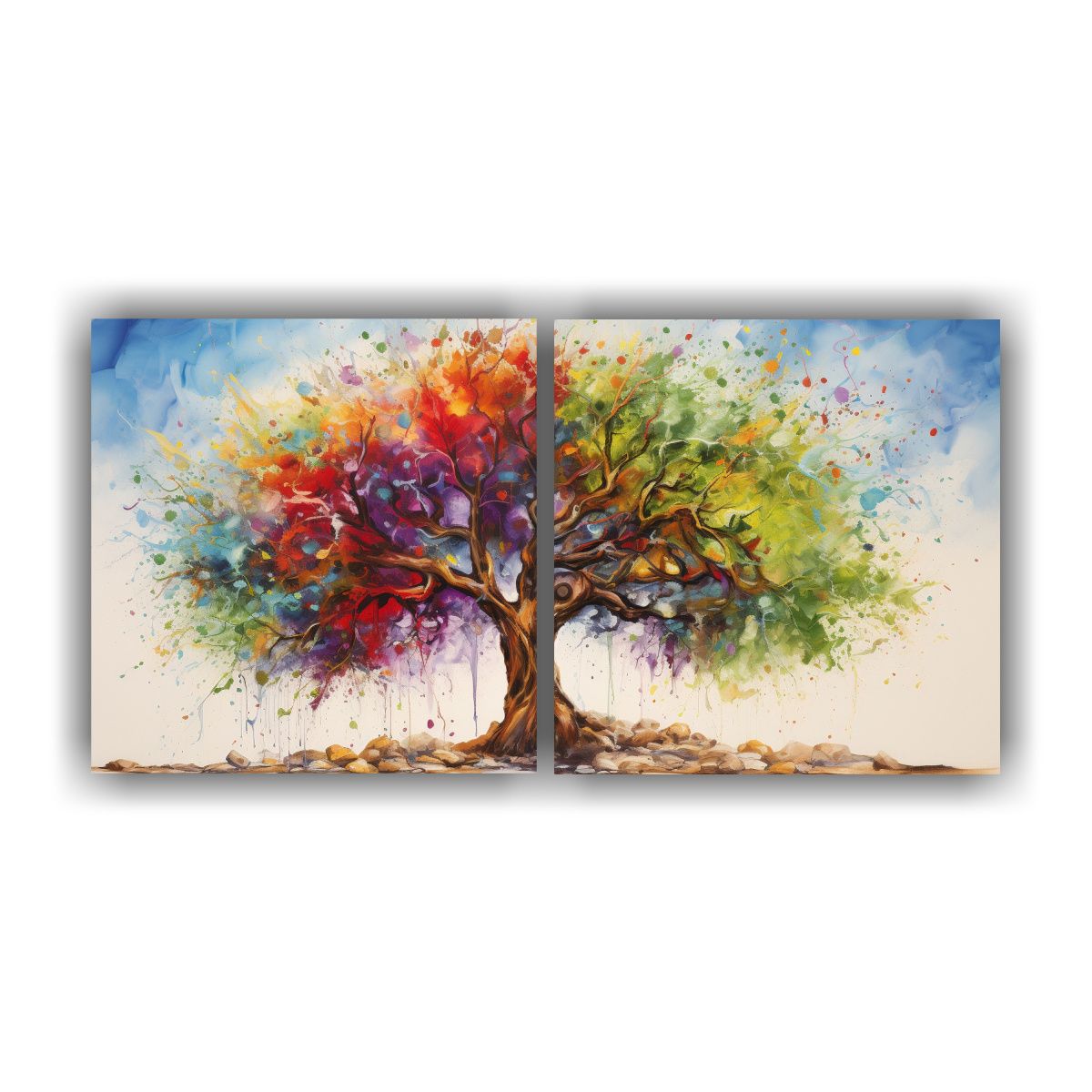 GENERICO - Set 2 Lienzos De Tela Expresión Fantasía 120x60 Cm