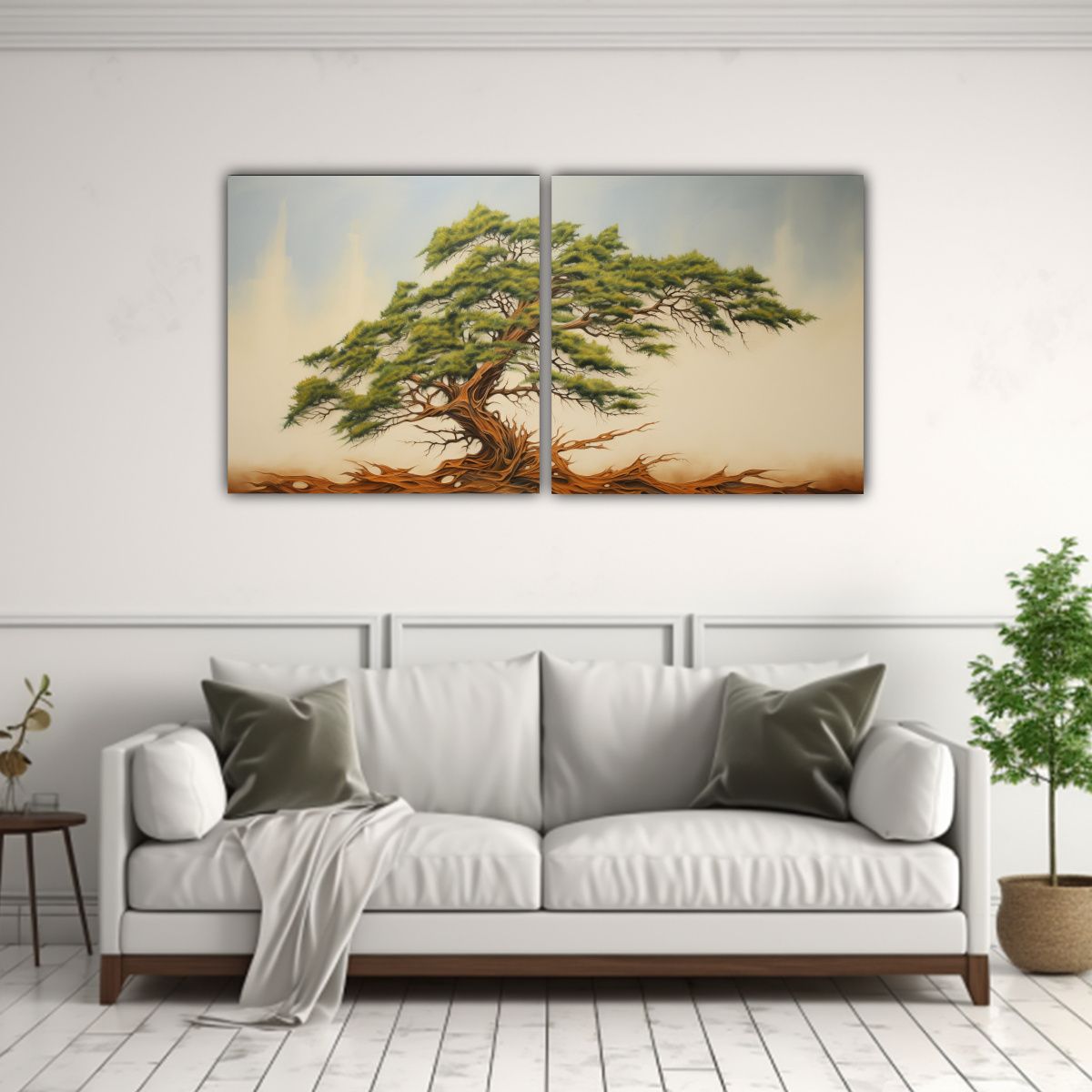 GENERICO - Díptico Imagen Multicolor A Cedar Tree Pintura 120x60 Cm