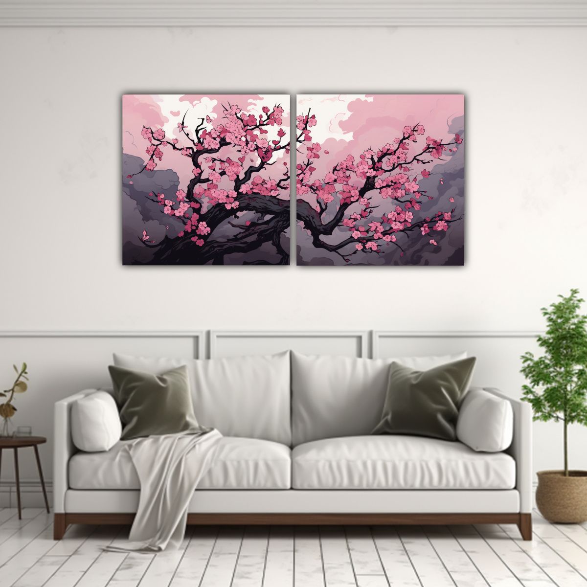 GENERICO - Pinturas Decorativas De Dos Lienzos En Tela 140x70 Cm