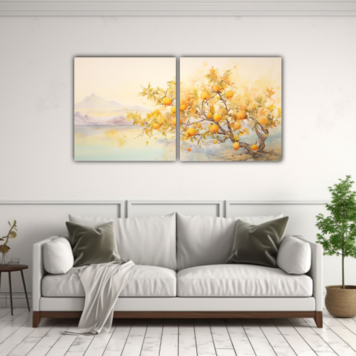 GENERICO - Painting Abstracto árbol Melocotón Dorado Y 140x70 Cm