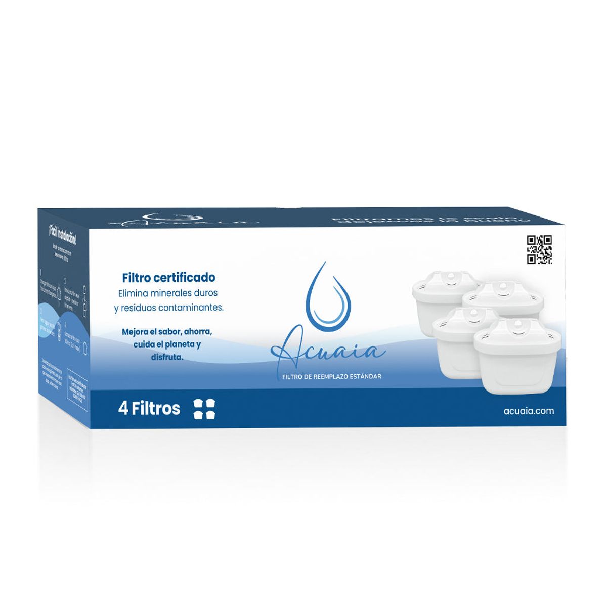 ACUAIA - Acuaia 4 filtros maxtra jarra compatible Brita certificado