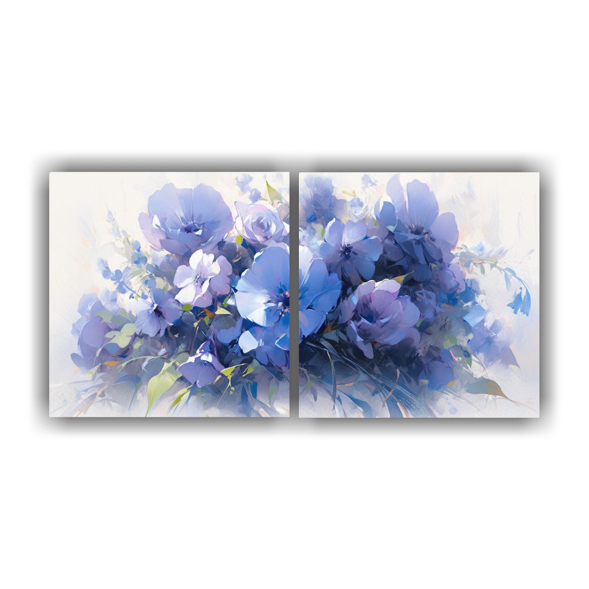 GENERICO - Set 2 Cuadros Modernos Para Cocina Flores 140x70 Cm