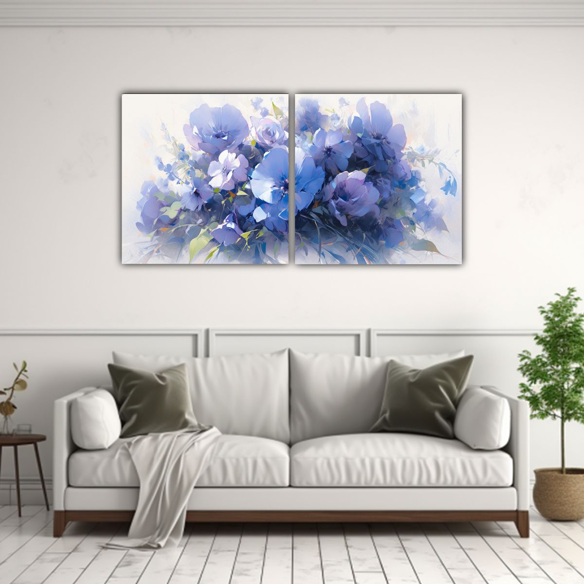 GENERICO - Set 2 Cuadros Modernos Para Cocina Flores 140x70 Cm