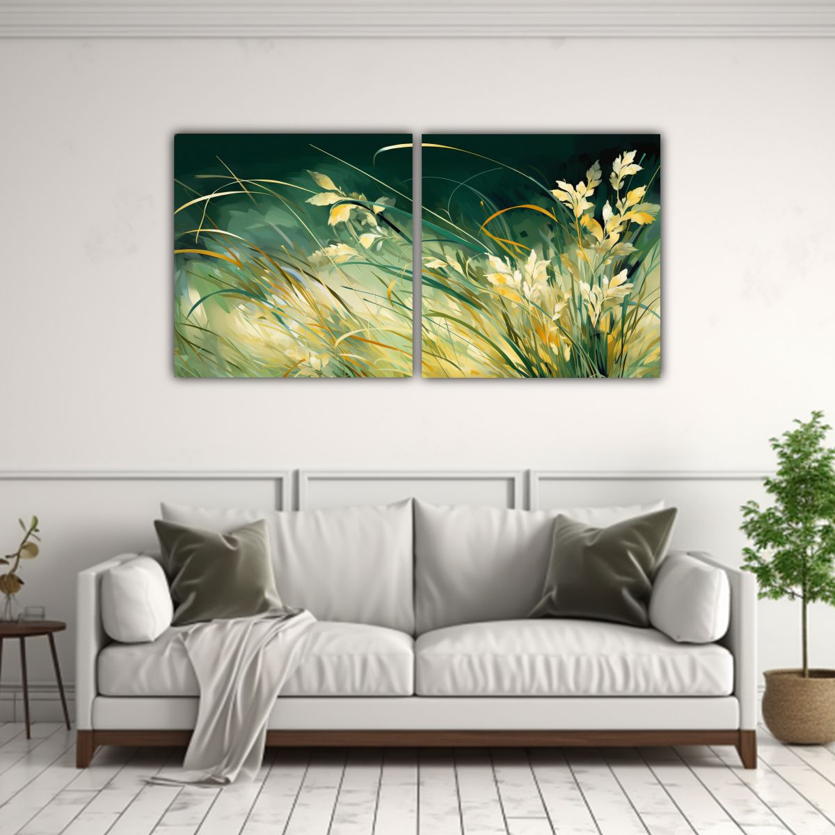 GENERICO - Set 2 Lienzos Acuarela Detalles Intrincados 140x70 Cm