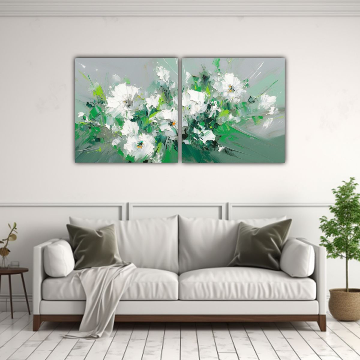 GENERICO - Set De 2 Lienzos De Tela Abstracción Clásico 140x70 Cm