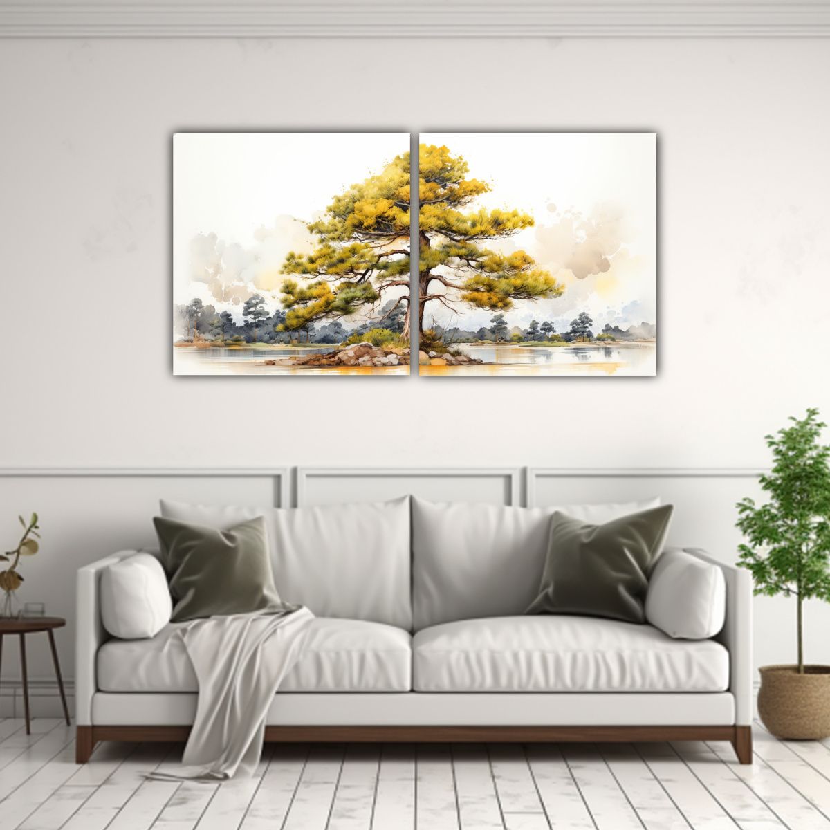 GENERICO - Cuadro Abstracto De Pino Escocés Con Colores 120x60 Cm