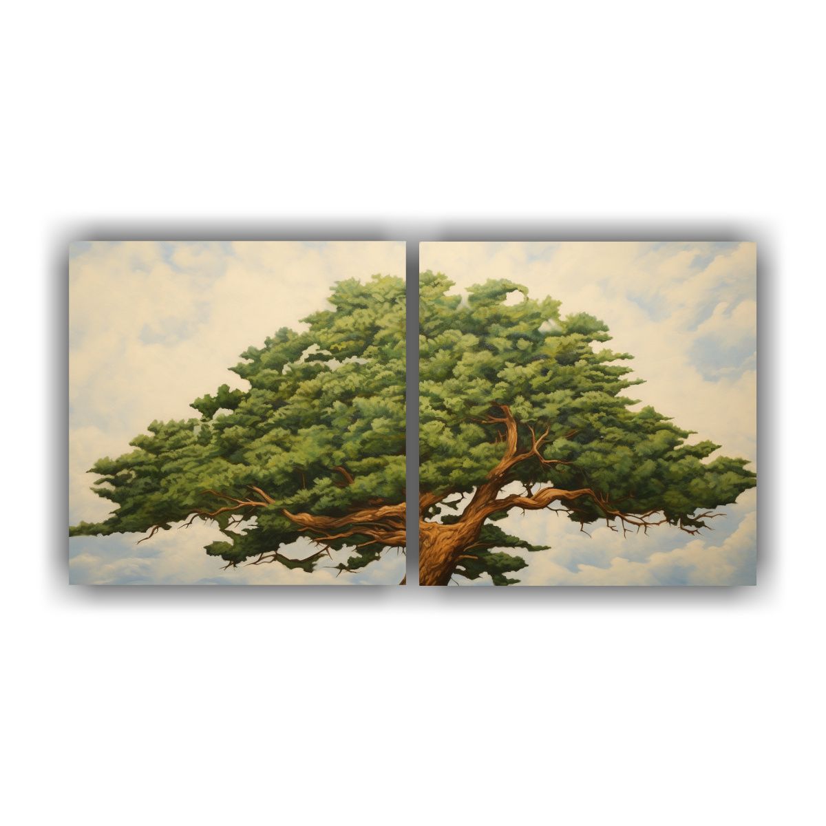 GENERICO - Dos Telas En Bastidor Finas Lineas Bastidor De 140x70 Cm