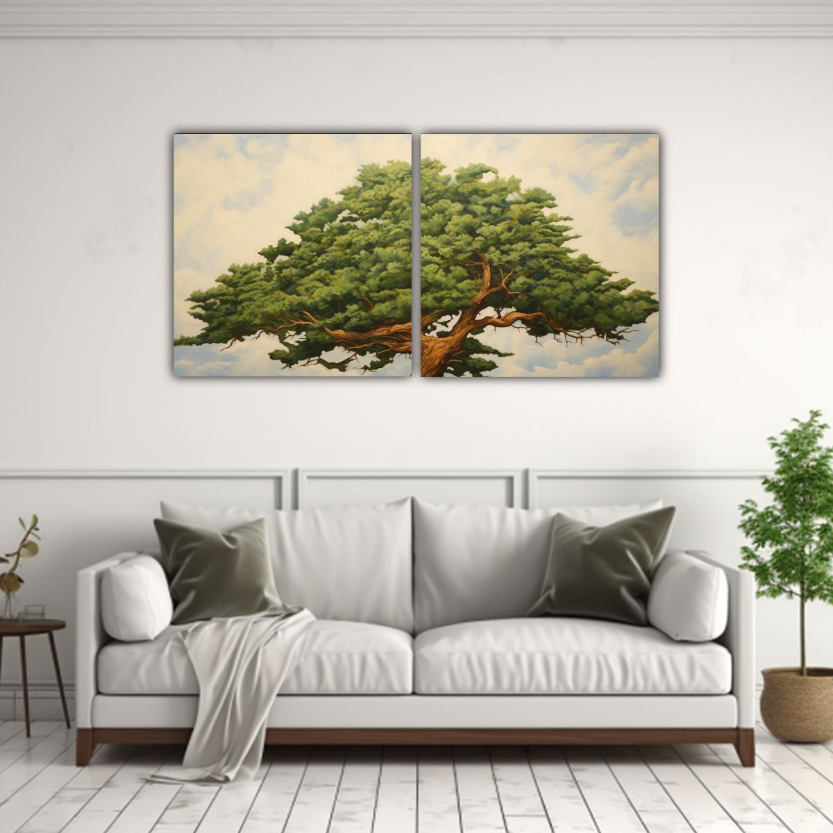 GENERICO - Dos Telas En Bastidor Finas Lineas Bastidor De 140x70 Cm