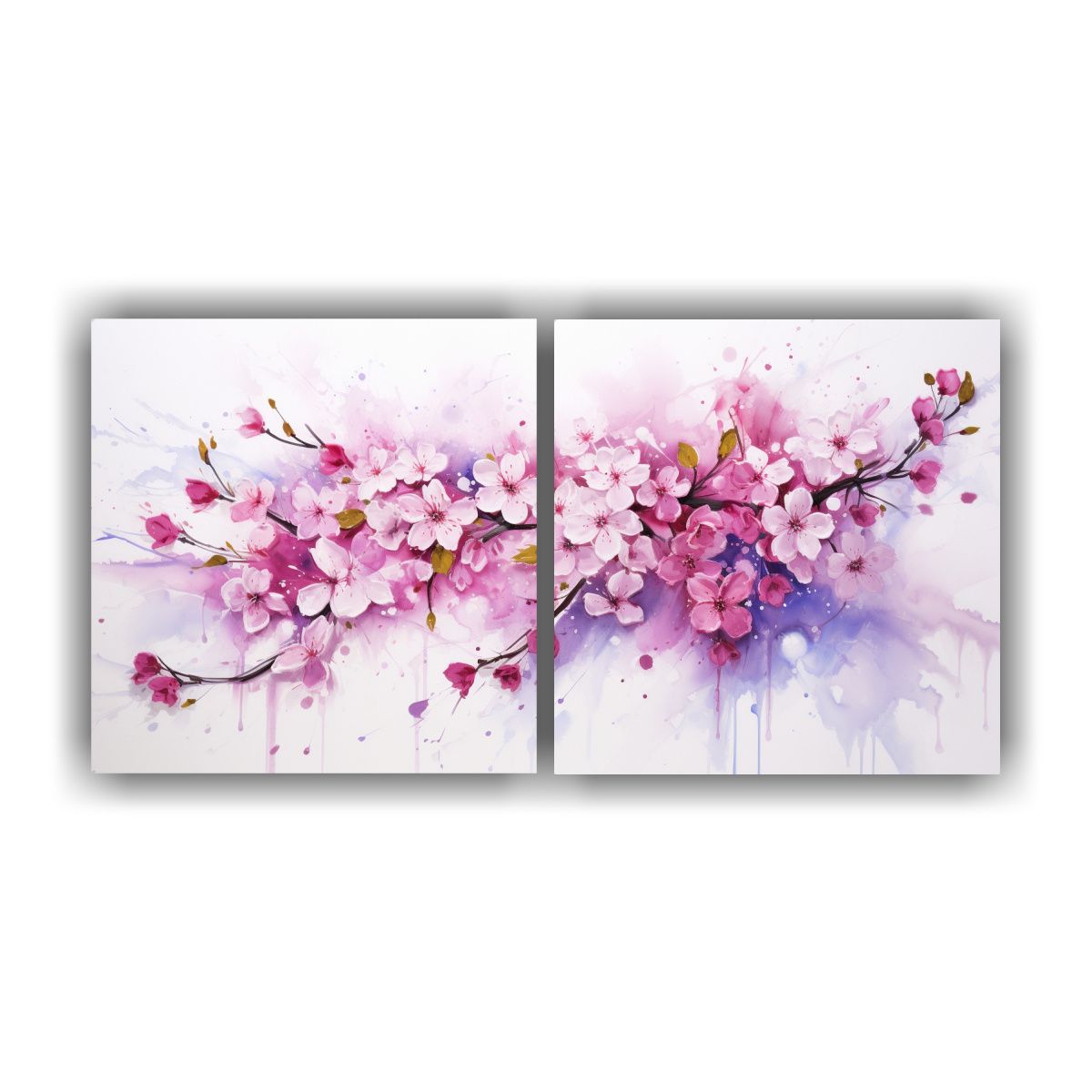 GENERICO - Pintura Decorativa Acuarela Sakura Colores 120x60 Cm