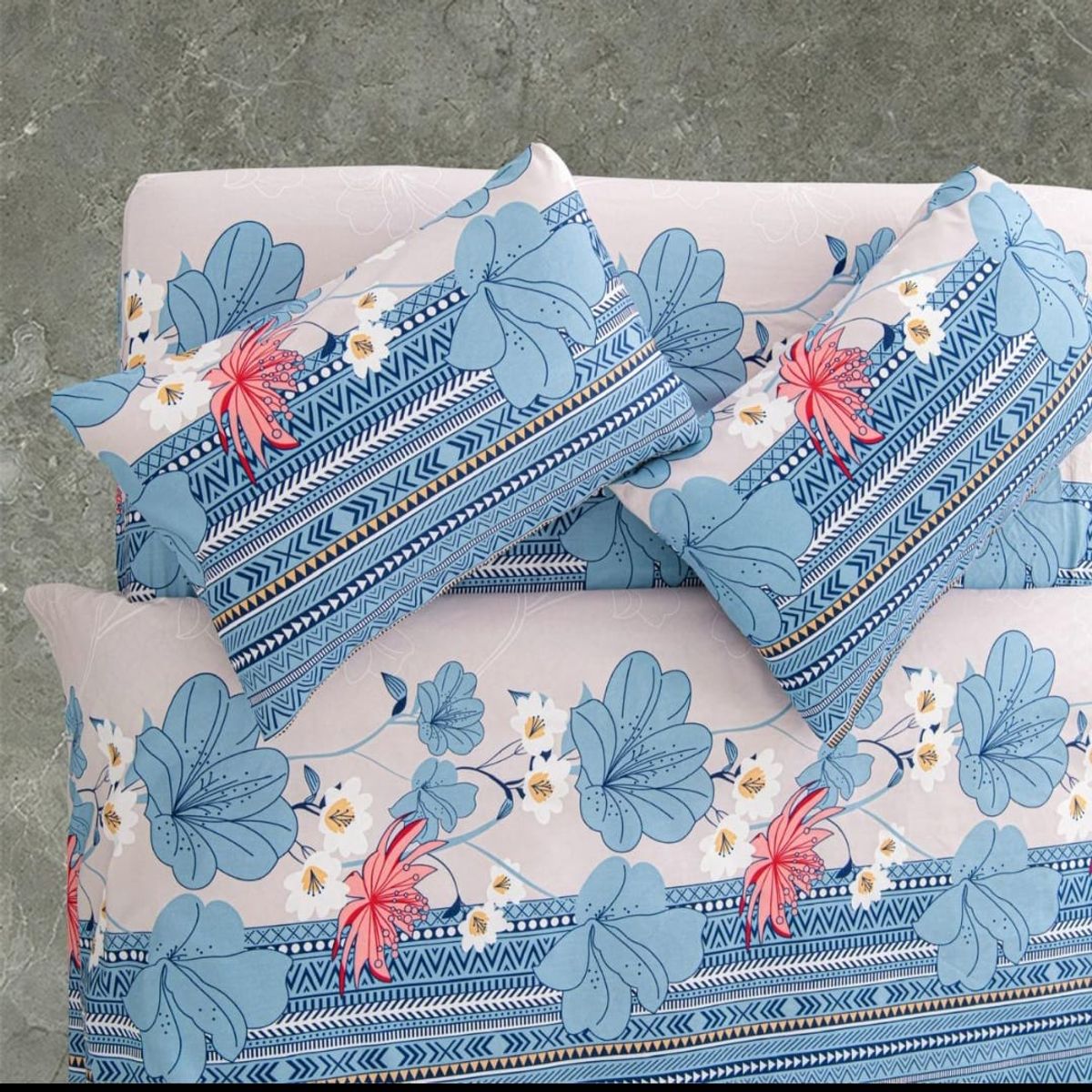 GENERICO - Juego de Sábana 2 Plazas 144 Hilos Color Floral GS014