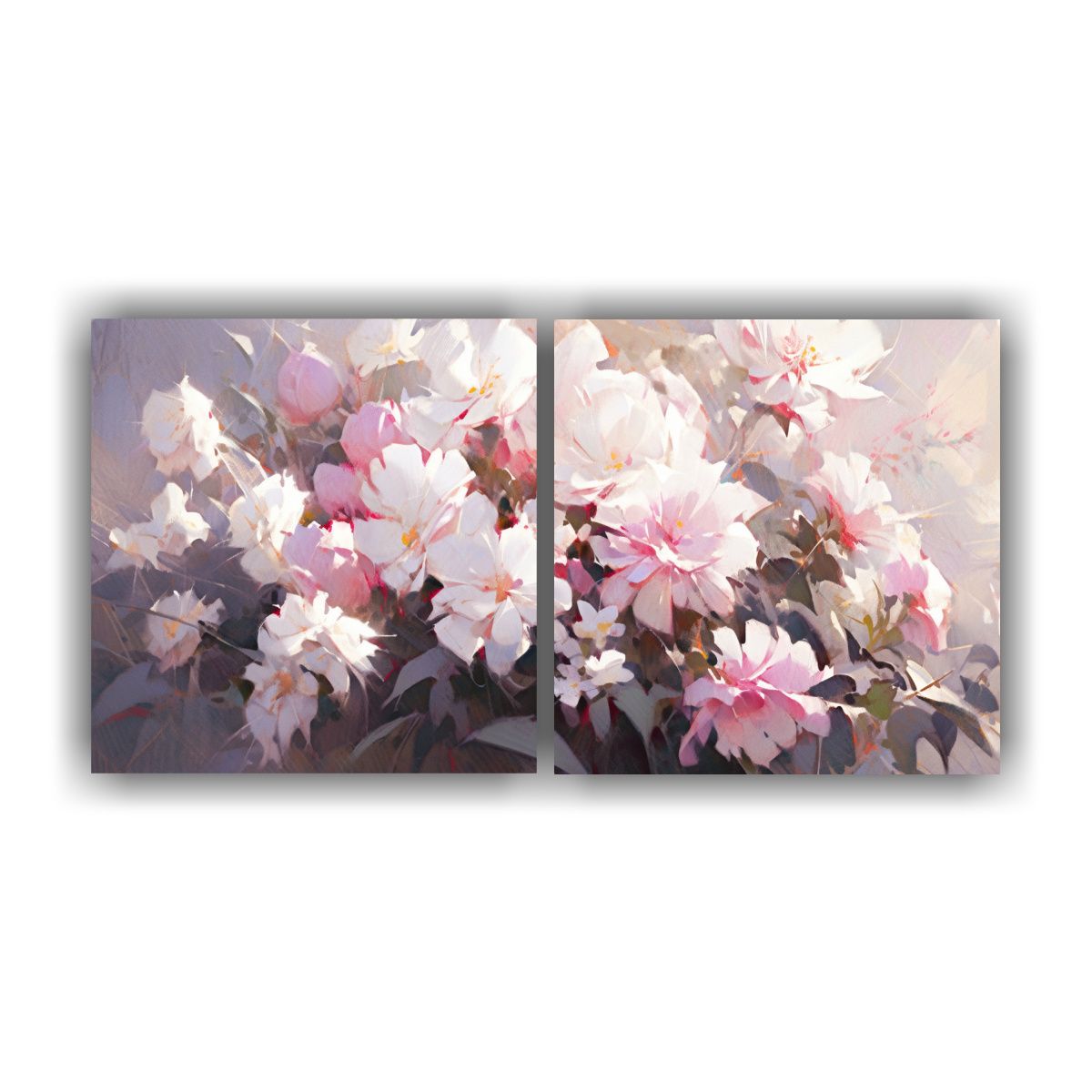 GENERICO - Pintura En Lienzo De Flores En Colores Blanco Y 140x70 Cm