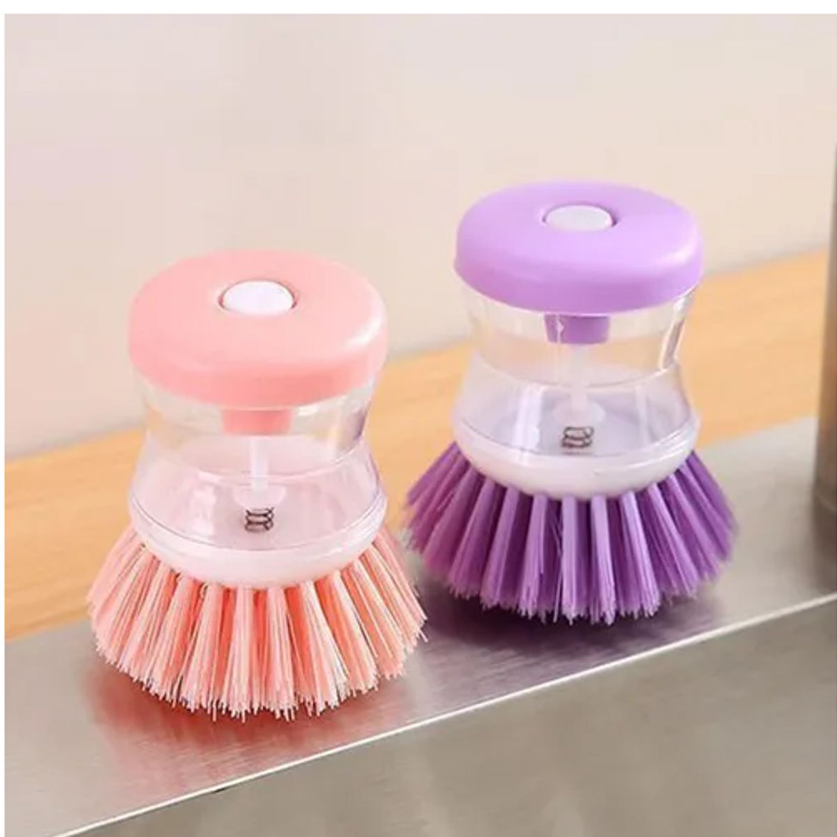 GENERICO - Cepillo Para Lavar Platos Con Dispensador