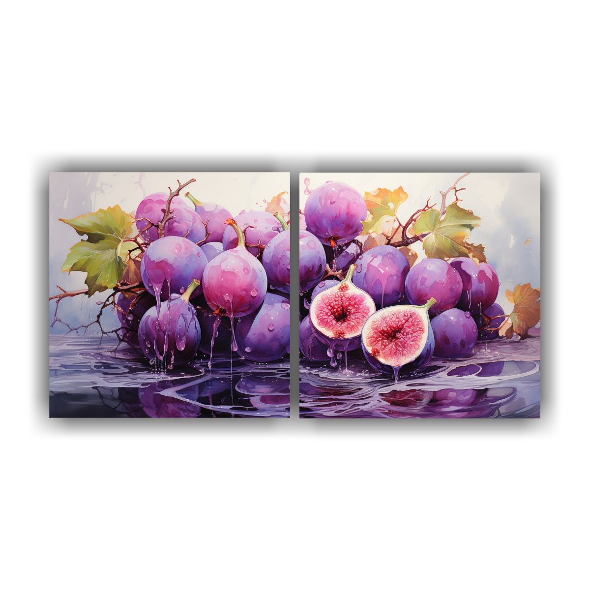 GENERICO - Pintura Acuarela Abstracta Colores Morado Árbol 120x60 Cm