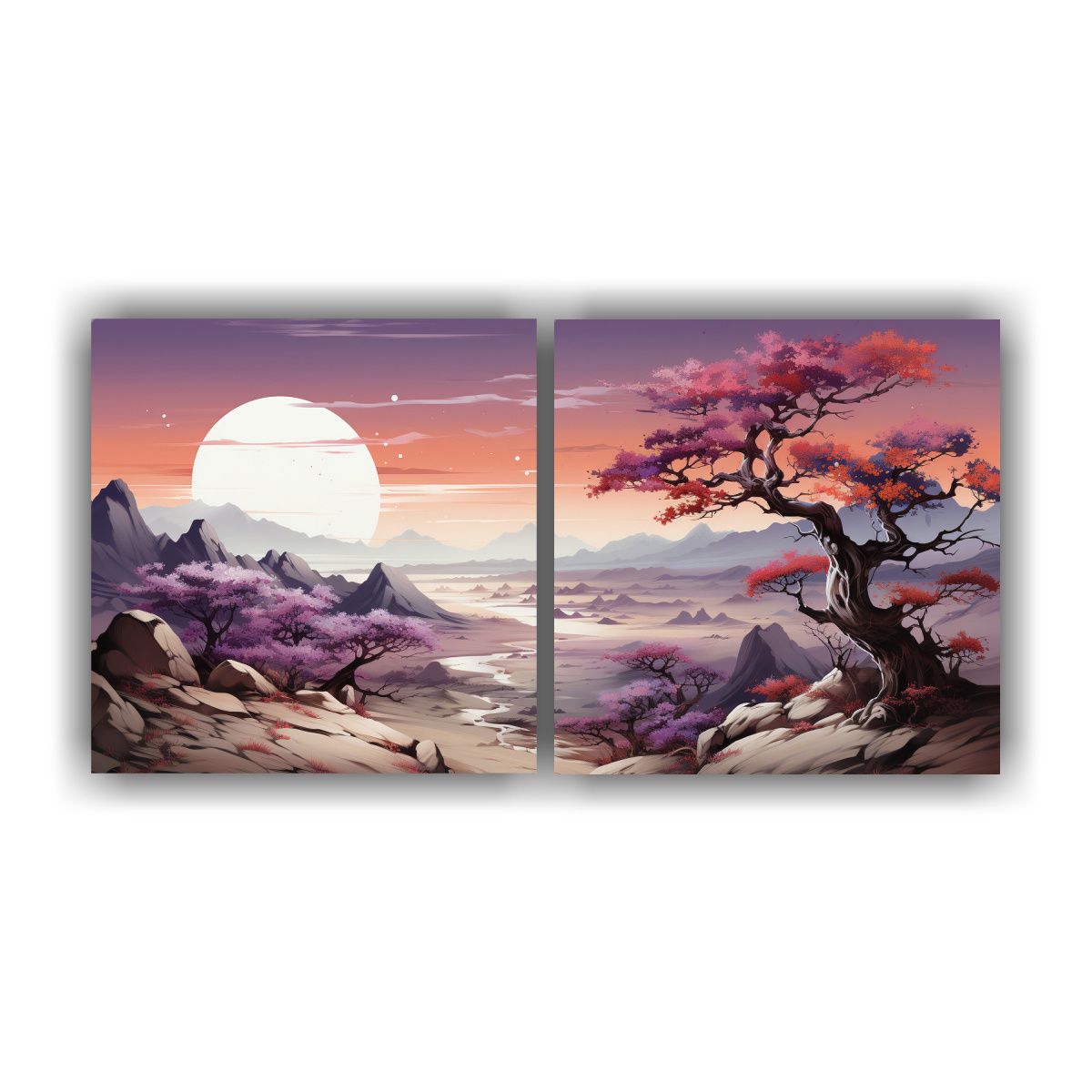 GENERICO - Lienzos Cuadro Adorable Joshua Tree Púrpura Y 120x60 Cm