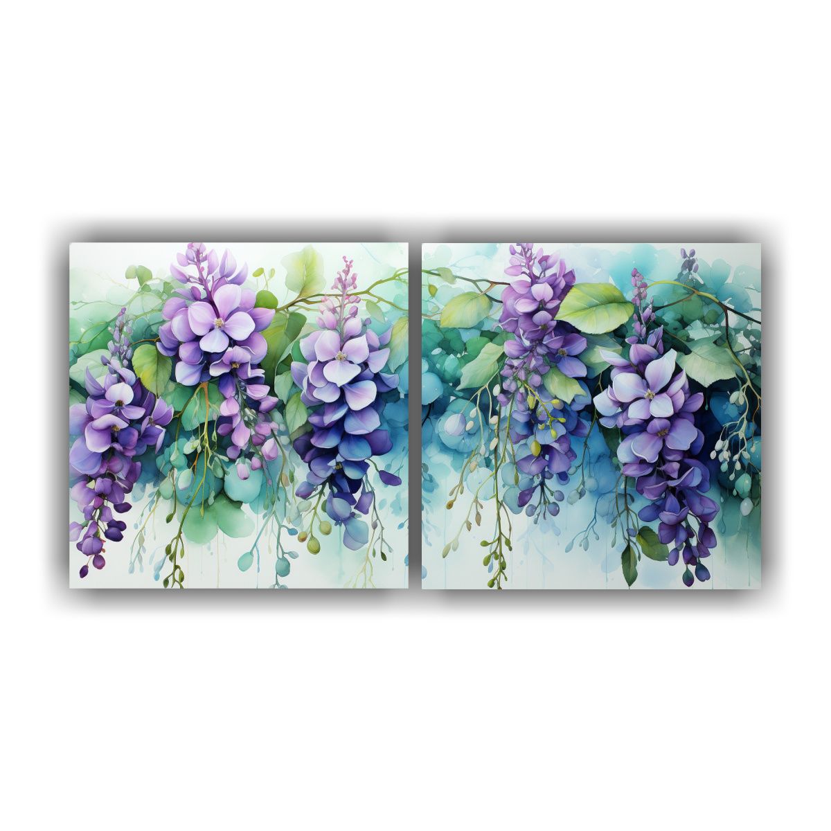 GENERICO - Pintura Abstracta Estilo A Con Flores De Glicina 120x60 Cm