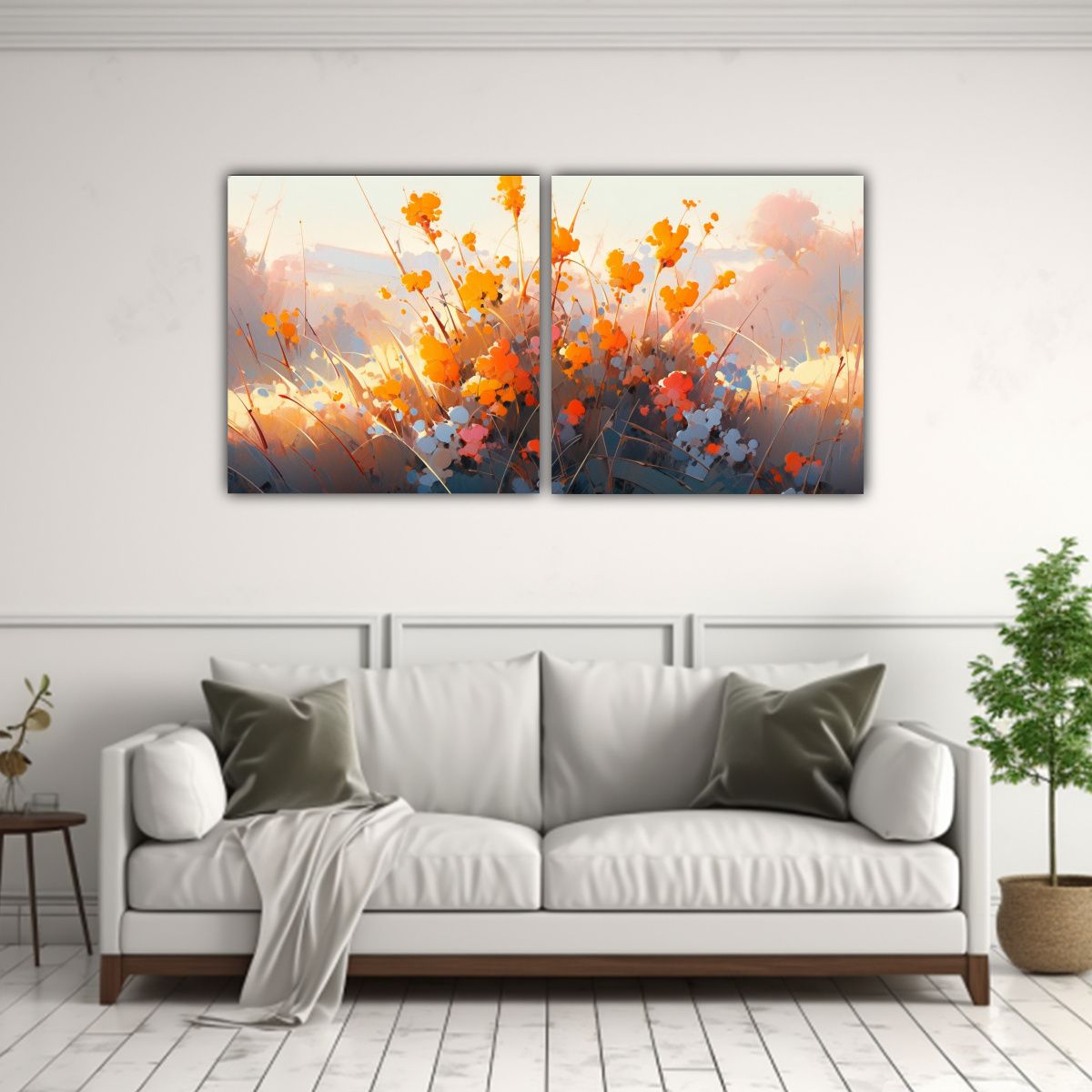 GENERICO - Pintura Floral En Lienzo Relieve Intenso Amarillo 140x70 Cm