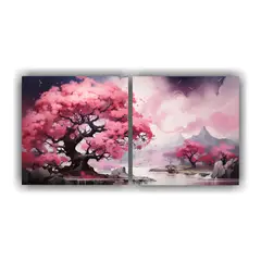 GENERICO - Cuadro Abstracto Con árbol De Frutas En Los 120x60 Cm