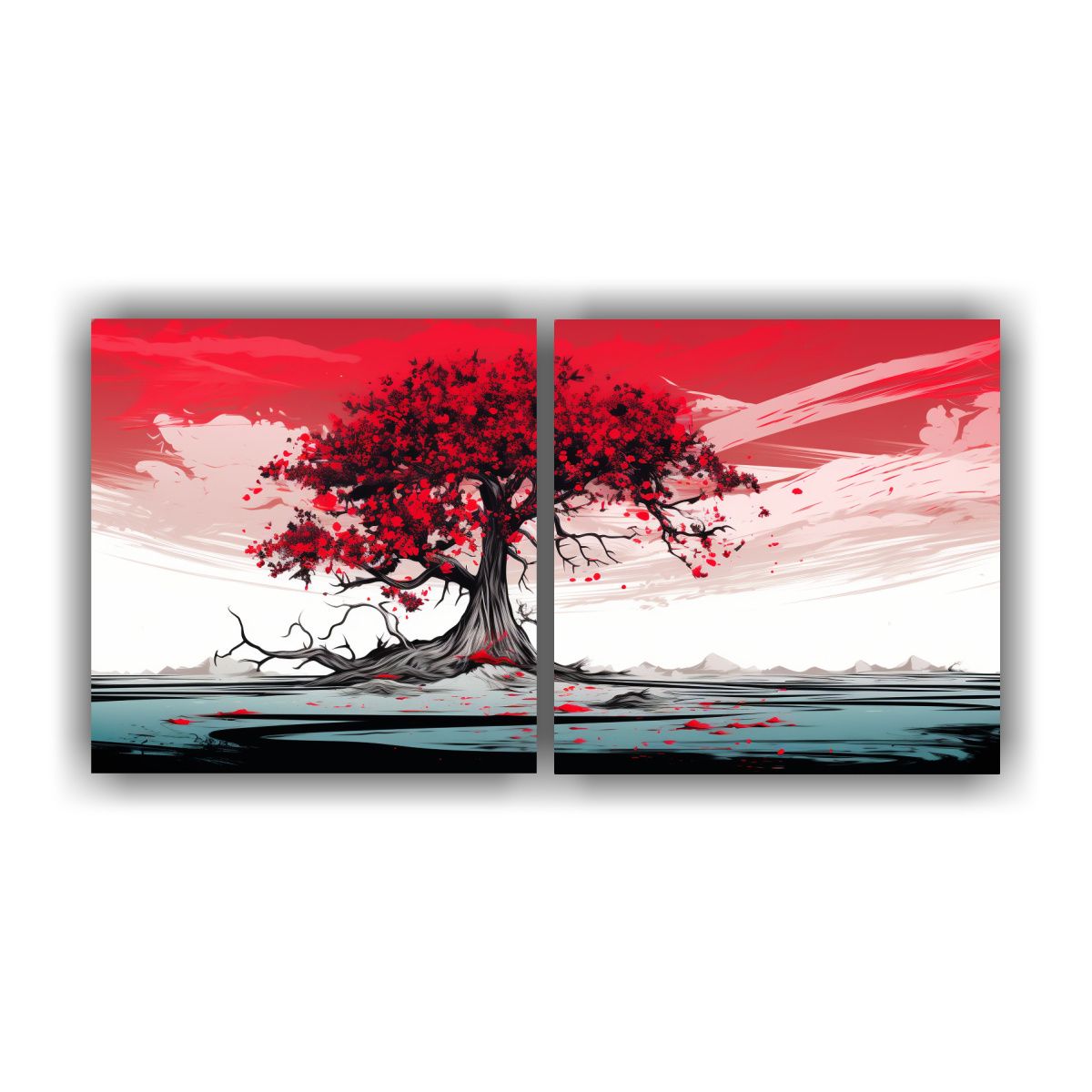 GENERICO - Cuadros Vintage Con Protagonismo De Un árbol De 140x70 Cm