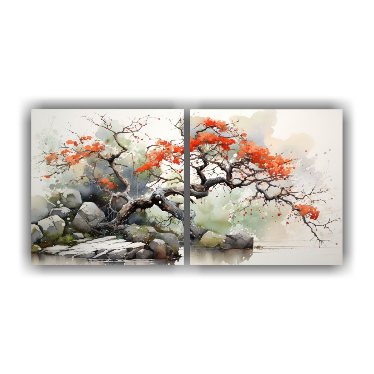 GENERICO - Pintura Abstracta En Acuarela Movimiento 140x70 Cm