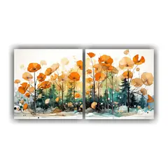 GENERICO - Pintura Decorativa Dos Cuadros Dibujo Armonia De 120x60 Cm