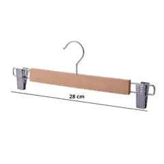 GENERICO - Pack 10 Colgadores de Madera con Pinzas para Niños 28cm Gms