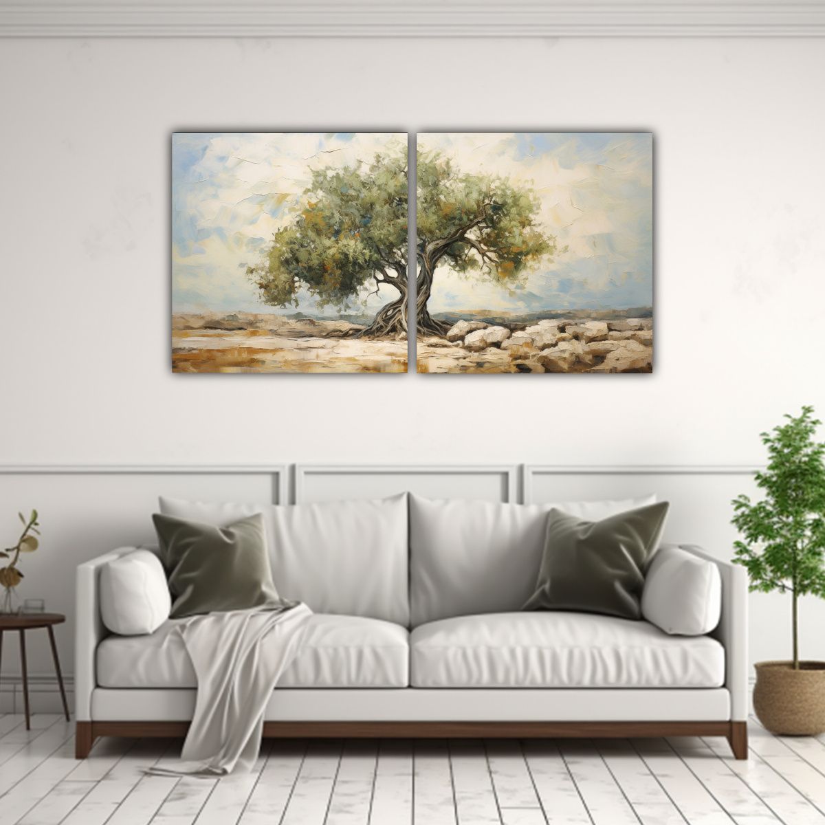 GENERICO - Cuadro Abstracto Árbol De Olivo Con Expresión 120x60 Cm