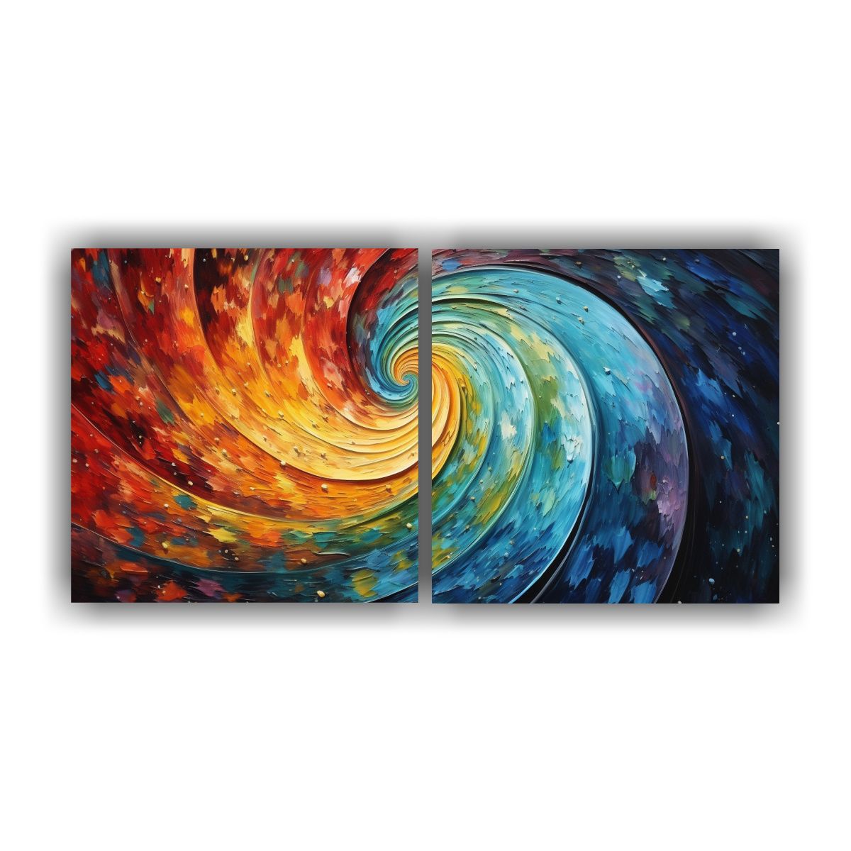 GENERICO - Cuadro Abstracto Interiores Con Dos Remolinos De 120x60 Cm